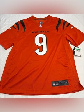 New Nike Cincinnati Bengals Joe Burrow #9 Orange Jersey Men’s Size XL